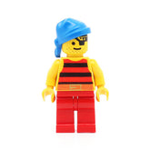 LEGO pi030 - Pirate (Red / Black Stripes Shirt, Red Legs, Blue Bandana)